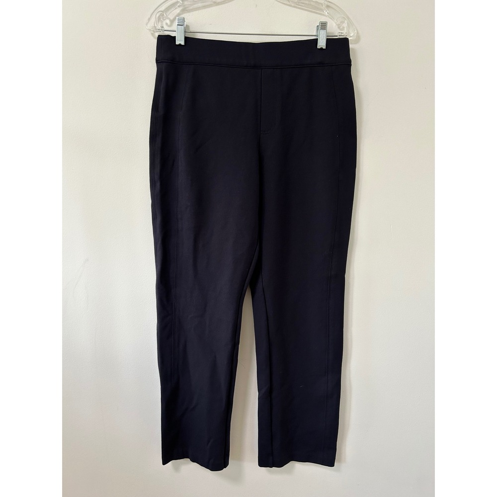 Spanx The Perfect Pant Navy Blue Slim Straight Leg Ponte Trousers Womens Large